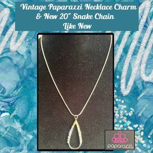 Vintage Paparazzi Necklace Charm & New 20" Snake Chain